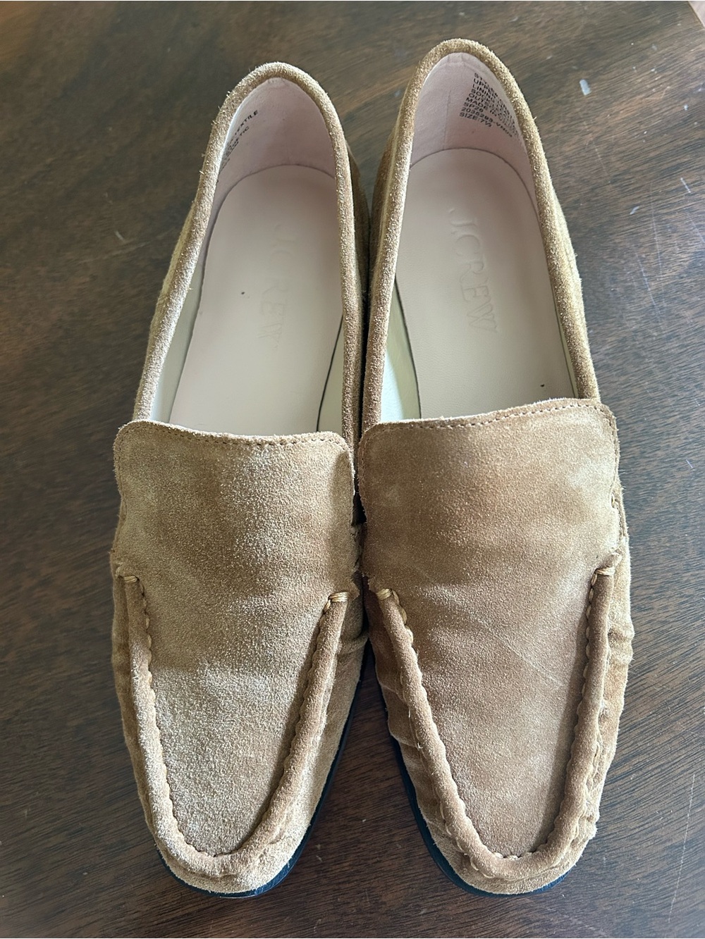 J. Crew Beige Suede Driving Loafers